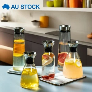 1000ml/1500ml Water Jug Transparent Heat-Resistant Glass Cold Kettle Cups Pot AU - Picture 1 of 21