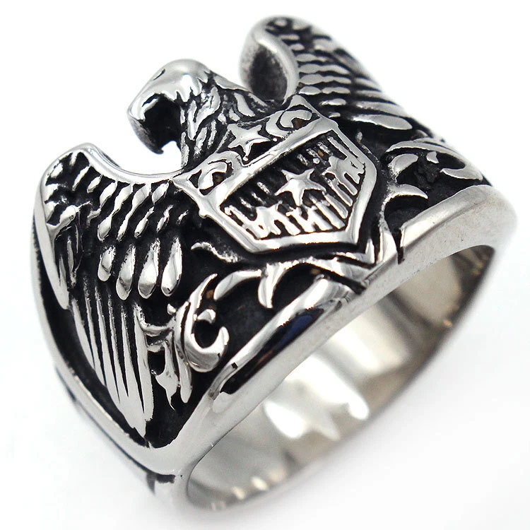 United States Eagle Ring Stainless Steel Star-Spangled Flag Men's Ring Size 7-13 - Image 1 of 1