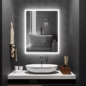 35.5x27.6in LED Bath/Livingroom Mirror Bluetooth Dimmable Anti-fog Plug in IP44 - Picture 1 of 9