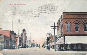 Nampa, Idaho Postcard First Street   PM 1921   N6 - Picture 1 of 2
