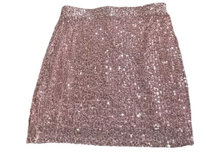 Minifalda Better Be Pequeña 16 pulgadas Brillante Elastizada Rosa Lentejuelas Rosa Forrada - Imagen 1 de 4