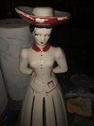 Vintage California Originals Napkin Lady red And White Handpainted 12.5"x5.5"