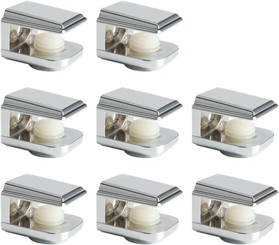 8 piezas soportes de estante de vidrio, soportes de abrazadera ajustables para estantes, abrazadera de montaje en pared Foto 1 de 4