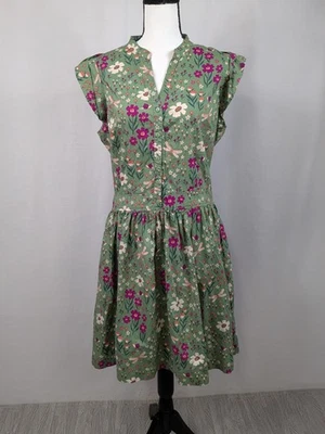 Modcloth Princess Highway Button Dress Drop Waist Artsy Cottagecore Size 14 A137 - Image 1 of 4