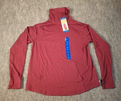 Eddie Bauer женщин активный воронка шеи длинным рукавом Топ пуловер, фиолетовый, L, новый с Ярлыками - Изображение 1 из 4