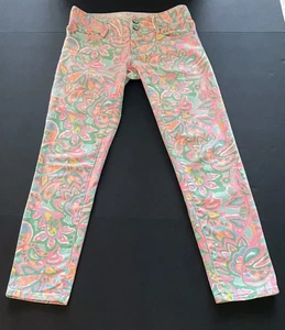 Lilly Pulitzer Worth Skinny Mini Jeans Sand Bar Blu Make A Splash Size 00 - Picture 1 of 4