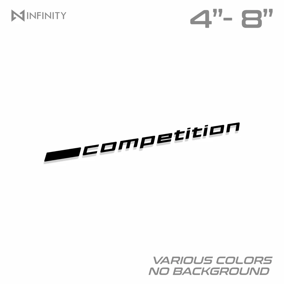 Competition Logo Vinyl Decal Sticker For BMW 335 340 440 540 M2 M3 M4 M5 M6 M8 - Image 1 of 2