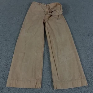 Jesse Kamm Matrosenhose hellbraun High Waist Bio Baumwolle weites Bein Hose Designer - Bild 1 von 15