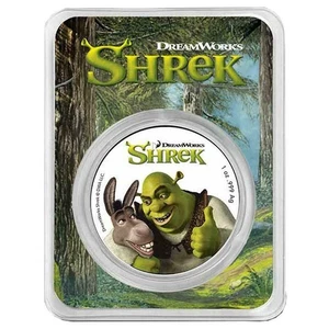 NIUE 2 Dollars 2021 Silver 1oz. Colorized 'Shrek the Ogre - 20th Anniversary' - Picture 1 of 4