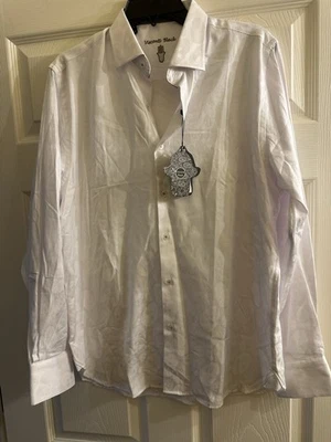 NUEVO CON ETIQUETAS Camisa Luchiano Visconti Calaveras Blanca Abotonada Mediana $155 Foto 1 de 4