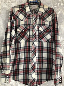 Vintage Mr. Leggs Triple L Brand Western Plaid Flannel Shirt Medium Western USA - Picture 1 of 10