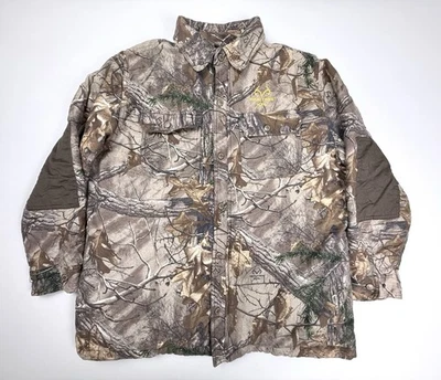Realtree Xtra Camo Button Up Shirt Quilted Jacket Shacket Elbow Patches Men's XL - Image 1 of 4