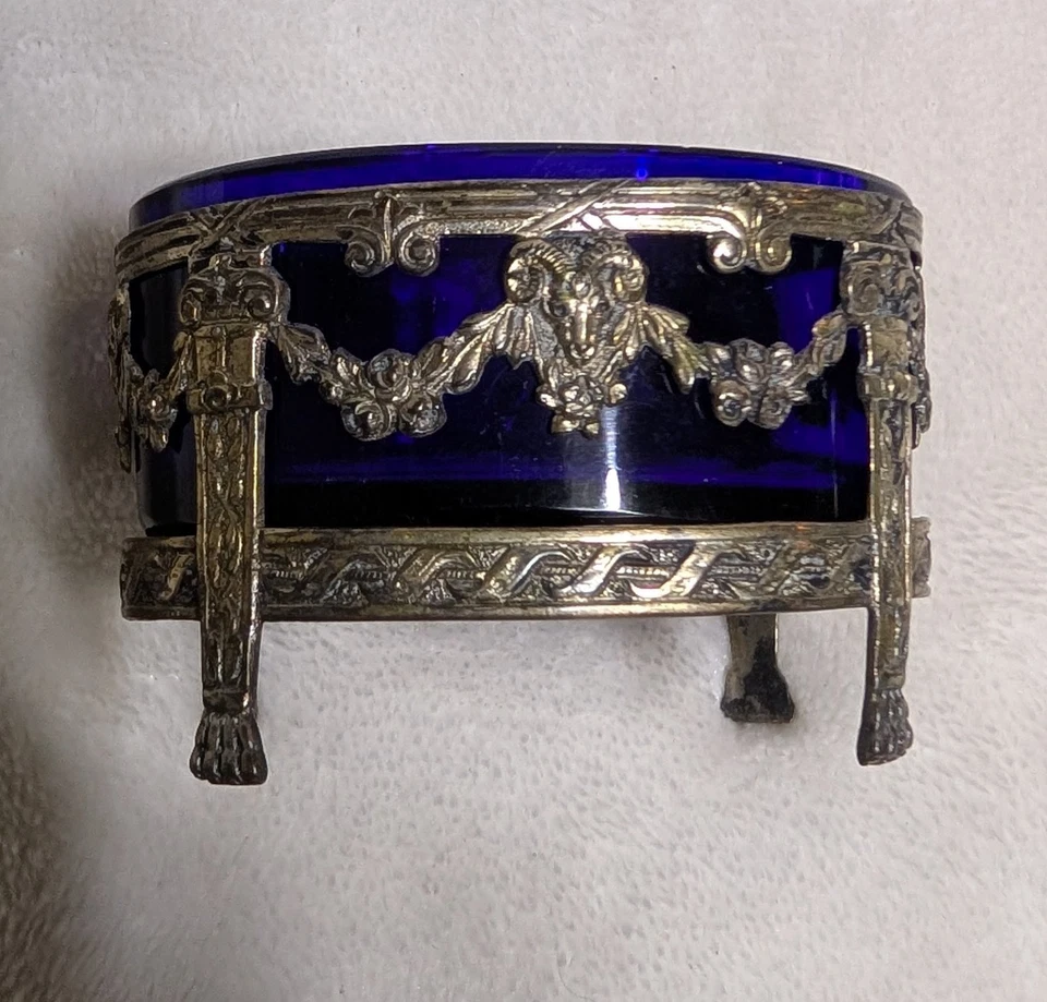 Vtg Master Salt Silver With Colbalt Blue Insert - Image 1 of 4