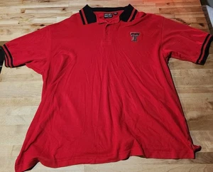Vintage Texas Tech College Red Raiders Mens Embroidered Logo Polo Shirt XL - Picture 1 of 4