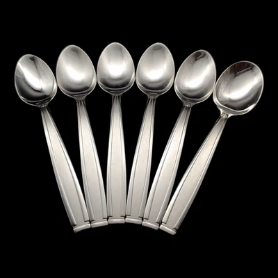 5 Oneida Satin Shasta Teaspoons + 1 Sugar Spoon - 6 1/8" Stainless Steel USA - Image 1 of 4