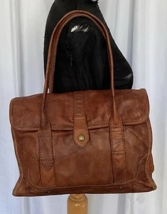 Borsa/borsa a tracolla Frye Campus invecchiata antica pelle cognac prezzo al pubblico consigliato $388 - Foto 1 di 13
