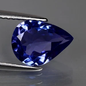1.92 ct Flashing Pear Cut (10 x 8 mm) Tanzania Bluish Violet Tanzanite Gemstone - Picture 1 of 2