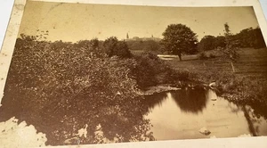 Rare Antique Victorian American Pond Landscape Large Estate Cabinet Photo 1877 - Picture 1 of 6