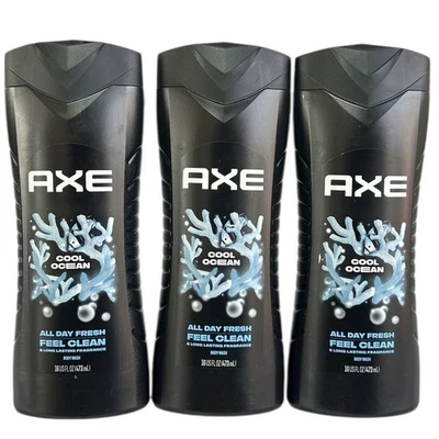 3 hachas Cool Ocean 16 fl. oz. Lavados corporales aroma a niebla marina y pomelo Foto 1 de 4