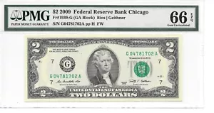 2009 Chicago $2 FRN (GA Block) PMG 66 EPQ Gem Uncirculated - Picture 1 of 12