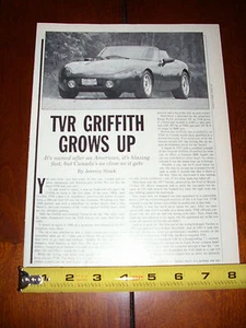 1993 TVR GRIFFITH SPORTS CAR - ORIGINAL ARTICLE - Imagen 1 de 2