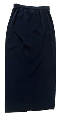 Vintage BlackTie Oleg Cassini Sz 12 Black Long Skirt High Slit/ Side  Zip 80s - Image 1 of 4