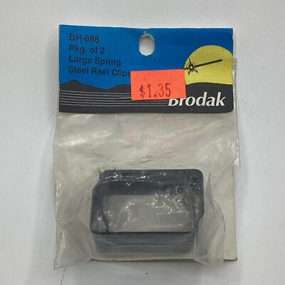 NOS Vintage Brodak RC Airplane BH-688 Pkg Of 2 Large Spring Steel Reel Clips - Image 1 of 4