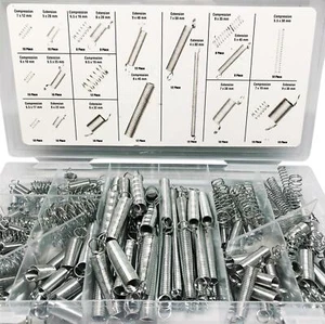 200 tlg. Feder Sortiment 4 - 9,5 mm Federn Druckfeder Zugfeder verzinkt Set Satz - Bild 1 von 4