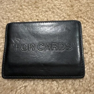 Off-White Card Holder Black White "For Cards" Leather Card Holder Virgil Abloh - Picture 1 of 3