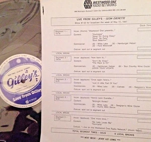 RADIO SHOW: LIVE FROM GILLEY'S LEON EVERETTE 5/11/87 10 LIVE IN CONCERT TUNES - Foto 1 di 1