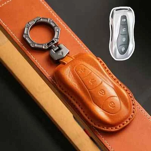 Smart Key Cover Fob Leather Case Car Keyring Holder Shell for Geely Tugella 2020 - Picture 1 of 7