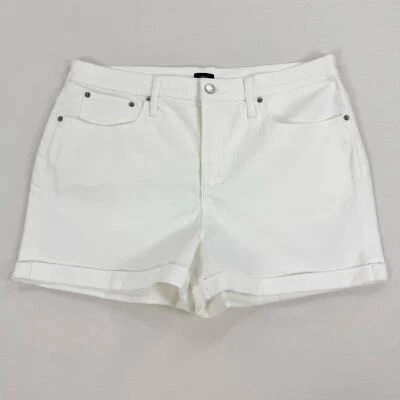 J Crew Factory Womens Classic Denim Short Size 32 White Rolled Cuff - Image 1 of 4