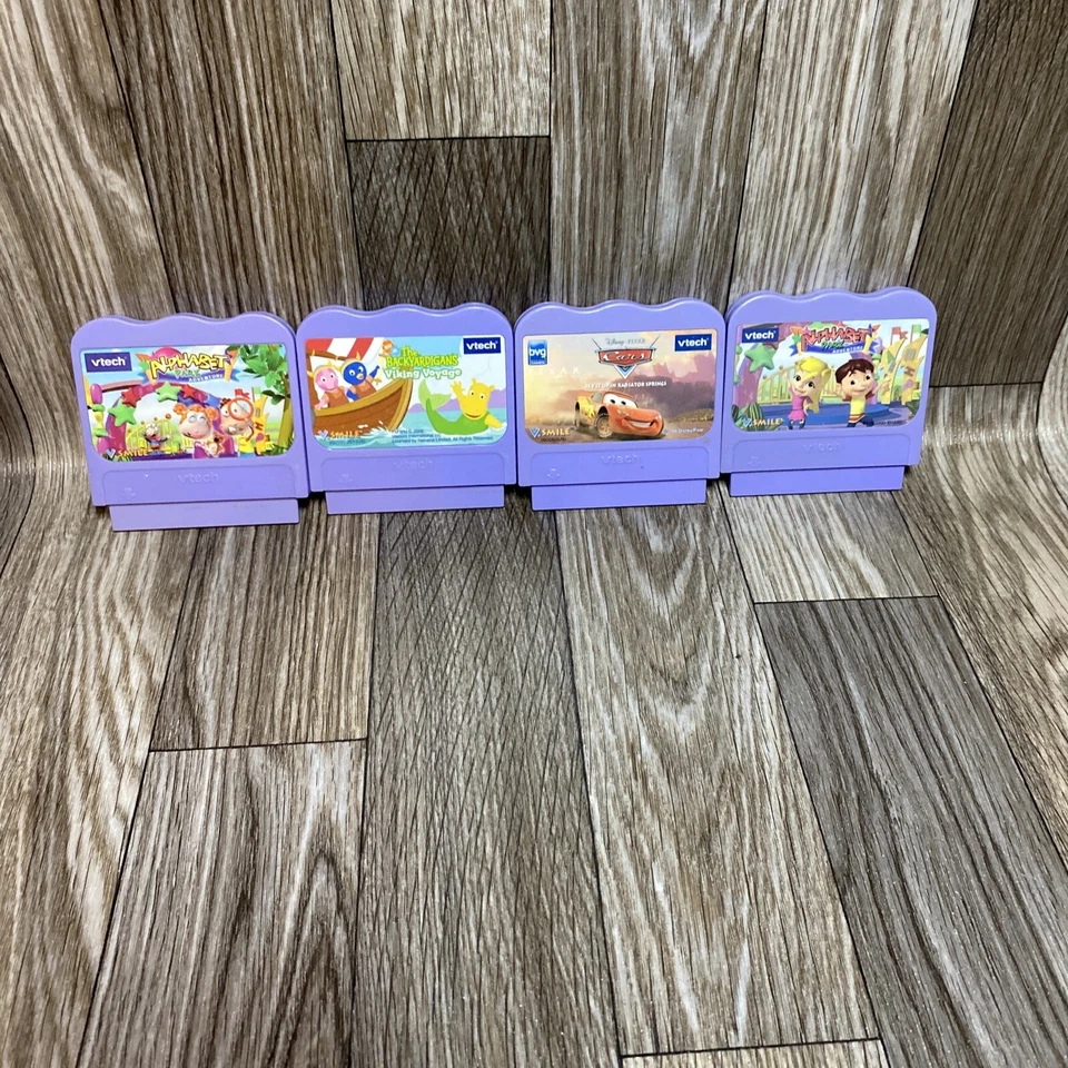 Vtech V Smile - Lot of  4 Games - Cars - Alphabet Park X2 And The Backyardigans - Image 1 of 4