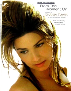 From This Moment On Piano Guitar Vocal Sheet Music 1997 Shania Twain Lange Vtg - Picture 1 of 6
