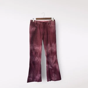 Diesel Women Low Rise Flare Leg Trousers Pants Size 25 Emo Grunge Y2K Plaid - Picture 1 of 14