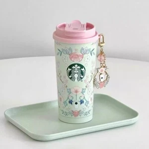New 2025 China Starbucks Spring Flower 16oz SS Double Drink Tumbler With Charm - Picture 1 of 3