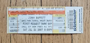 Jimmy Buffett & The Coral Reef Band 2007 Ticket Stub Land Shark Margaritaville - Picture 1 of 2