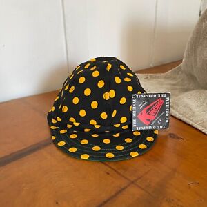 80s vintage Kromer engineer railroad yellow polka dot hat made in USA size 7 1/4