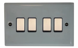 Interruptor de luz basculante de 1 o 2 vías gris claro placa de espectro G&H SLG304 - Imagen 1 de 1
