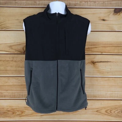 Outdoor Life Athletic Vest Mens Sz L Gray Black Fleece Zipped Pockets Mock Neck - Image 1 of 4