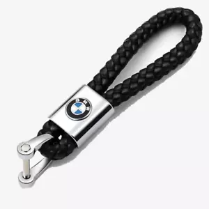 Schlüsselanhänger Für BMW Leder Schwarz Emblem Anhänger Tuning Keyring Lanyards - Bild 1 von 4