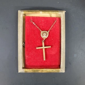 Universitas S.J. Collana Santa Clara Croce Oro Rosso Collegio Vintage - Foto 1 di 6