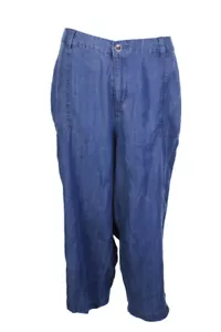 Style & Co Plus Size Chambray Blue Wide-Leg Cropped Jeans 16W - Picture 1 of 3