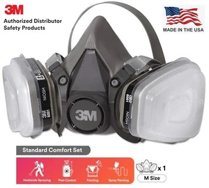 3M 7 en 1 Reutilizable Media Cara Respirador Mascarilla Gas Spray Pintura SML - Imagen 1 de 8