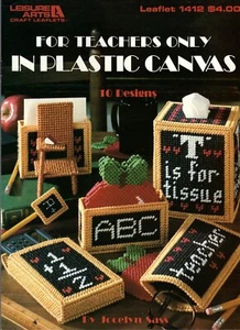 For Teachers Only In Plastic Canvas Leisure Arts 1412 Tissue Box Key Ring More! - Picture 1 of 2