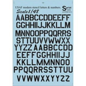 Print Scale 48-005 Decal 1:48 USAF modern stencil letters and numbers». Black - Picture 1 of 24