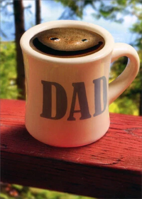 Taza de café Avanti Press papá con espuma sonriente humorística divertida tarjeta del día del padre Foto 1 de 2