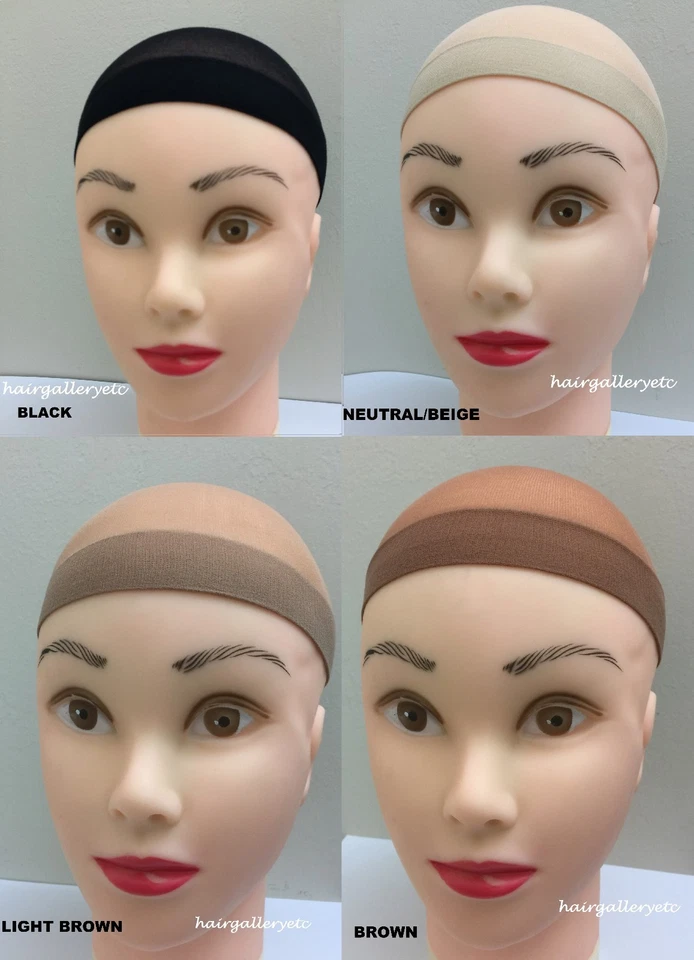 4 piezas Gorra Peluca Forro Peluca Medias Gorra Negro Neutro/Beige Nylon Elástico EE. UU. Foto 1 de 1