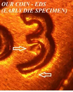 1963/3-D Lincoln Cent - FS-101 (DDO # 1) - RARE EDS (Early Die State) - BU - Picture 1 of 8