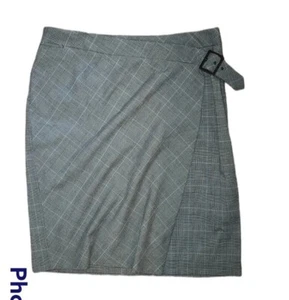 Damen grau kariert Wickelrock mit Schnalle Jones Wear Stretch Gr. 12 - Bild 1 von 6